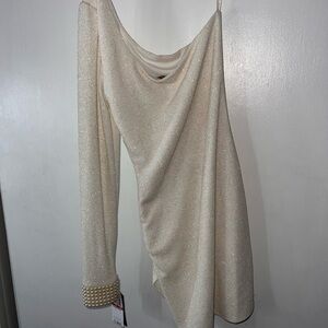 City Studio Cream Glitter Dress